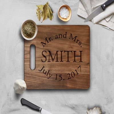 Krezy Case Family name Personalized Walnut Wooden Cutting Board Fancy Custom Chopping Board - Housewarming, Wedding,Personalized Gift, Gift for mom