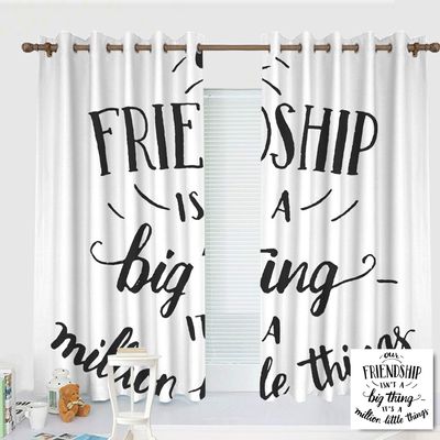 ZXAWT Custom design curtains/Grommet Top Blackout Curtains/Thermal Insulated Curtain For Bedroom And Kitchen-Set of 2 Panels(Our Friendship isn't a Bing thing it's a million little things 84"W*107"L)