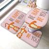 Be Happy Be You Bathroom Rugs 3pc Non Slip Washable Bath Rugs, Contour Mat and Toilet Lid Cover Set view 1