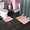 Be Happy Be You Bathroom Rugs 3pc Non Slip Washable Bath Rugs, Contour Mat and Toilet Lid Cover Set view 2