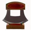 Alaska Gifts Exotic Wood Multi-Colored Handled Ulu Knife and Stand view 1
