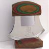 Alaska Gifts Exotic Wood Multi-Colored Handled Ulu Knife and Stand view 2