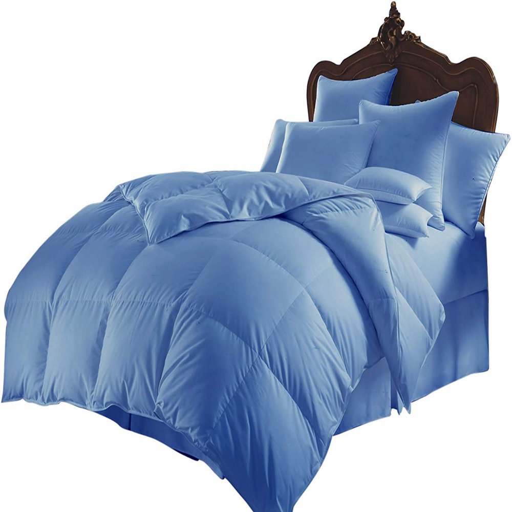 All Season Luxurious 1000 Series,Luxury Goose Down Alternative Comforter, Emperor-King Size - Quilt 1 Pc Comforter -100% Egyptian Cotton Comforter, Hotel Quality 400 GSM, Medium Blue (92"x116")