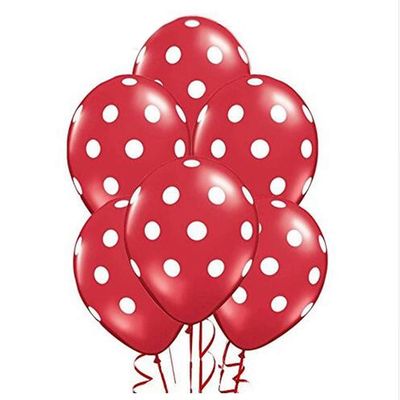 AnnoDeel 50 Pcs 12" Latex Balloons, Red Polka Dot Balloons for Valentine's Day Brithday Balloon Wedding Balloon decoration