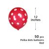 AnnoDeel 50 Pcs 12" Latex Balloons, Red Polka Dot Balloons for Valentine's Day Brithday Balloon Wedding Balloon decoration view 2