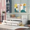Harper & Bright Designs Twin Size Daybed with Drawers, Wooden Captain Bed with Trundle for Kids Teens, White view 3