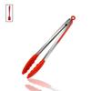 16 Inch Silicone Kitchen Food Tongs, Premium Stainless Steel Silicone Non-Stick Grilling Barbeque Cooking Locking Food Tongs view 1