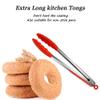 16 Inch Silicone Kitchen Food Tongs, Premium Stainless Steel Silicone Non-Stick Grilling Barbeque Cooking Locking Food Tongs view 2