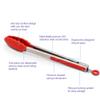 16 Inch Silicone Kitchen Food Tongs, Premium Stainless Steel Silicone Non-Stick Grilling Barbeque Cooking Locking Food Tongs view 3