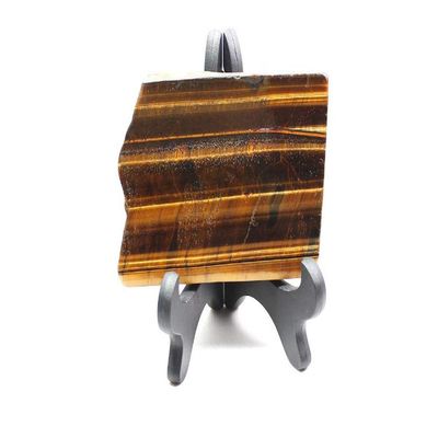 StoneStory Tiger's Eye Slice Natural Healing Quartz Crystal Gemstone Specimen for Home Decoration (Tiger's Eye Slice 100-150grams)