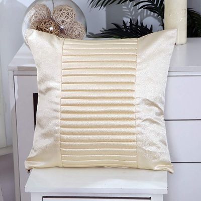 TALSOFA 2Pcs Faux Leather Throw Pillow Cover, Decorative Pillow Case 18X18 Inch Lumbar Throw Pillow Cover, Pillow Case for Couch, Sofa, Bed,Beige