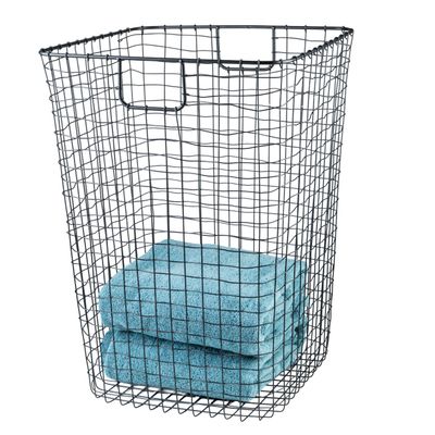 G.E.T. WB-301-MG Heavy Duty Iron Wire Utility Storage Basket, Square, 16.5" x 16.5" x 25"