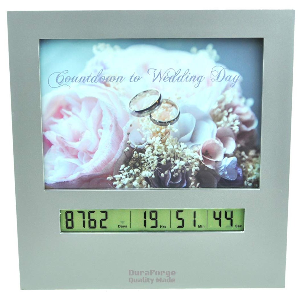 DuraForge Wedding Countdown Clock with Large Digital Display Day Timer is Also a 4x6 Picture Frame Use it as a Reusable Advent Calendar or Count Down to New Baby, Honeymoon Vacation Xmas Retirement