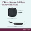 Anolon Advanced Home Hard Anodized Nonstick Deep Square Grill/Griddle Pan with Pour Spouts, 11 Inch, Onyx view 2