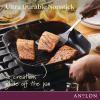 Anolon Advanced Home Hard Anodized Nonstick Deep Square Grill/Griddle Pan with Pour Spouts, 11 Inch, Onyx view 3