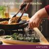 Anolon Advanced Home Hard Anodized Nonstick Deep Square Grill/Griddle Pan with Pour Spouts, 11 Inch, Onyx view 4