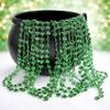GiftExpress 12-Pack 33'' St. Patricks Day Shamrock Beads Green Metallic Clover Mardi Gras Party Necklaces, Festive Beaded Jewelry for Costumes & Celebrations view 3