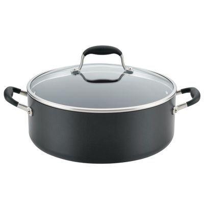 Anolon Advanced Home Hard-Anodized Nonstick Wide Stock Pot/Stockpot (7.5-Quart, Onyx)