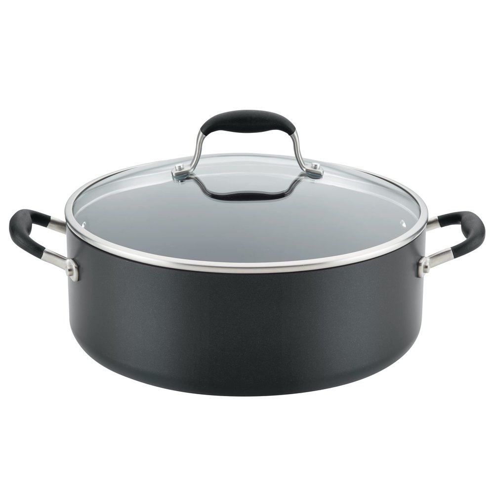 Anolon Advanced Home Hard-Anodized Nonstick Wide Stock Pot/Stockpot (7.5-Quart, Onyx)