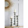 A&B Home Glass Pillar Candle Holder - Antique Silver 15" view 3