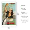 Olio Radino Italian Olive Oil - Puro e Squisito (Pure and Delicious) - Vintage Advertising Poster by Gino Boccasile c.1948 - Bamboo Fine Art 290gsm Paper (Unframed) 12x16in view 2