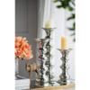 A&B Home Glass Pillar Candle Holder - Antique Silver 19" view 4