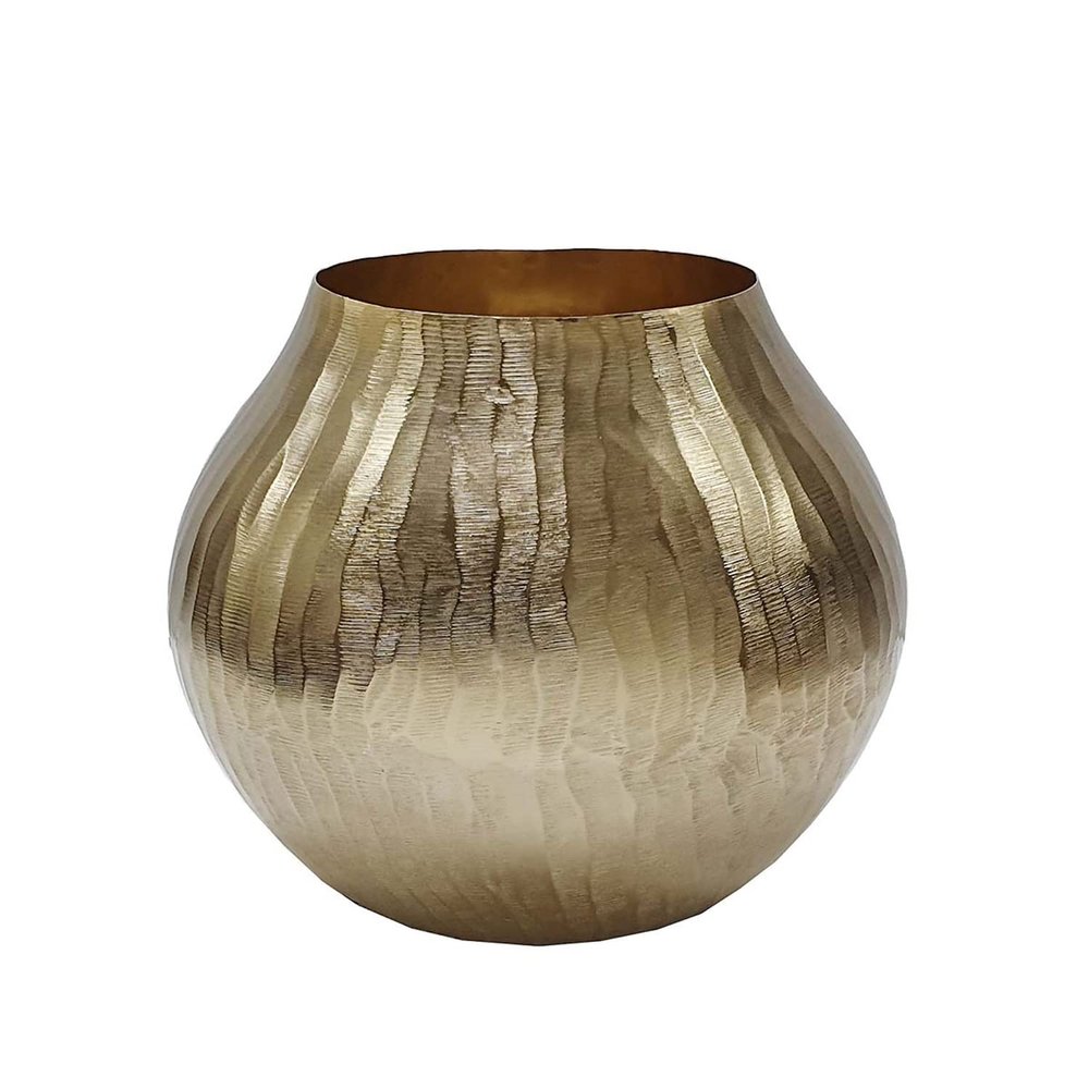 A&B Home Chisel Vase - 9"- Gold Finish