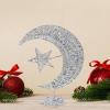 Uonlytech Iron Moon and Star Ornament Glitter Christmas Table Decoration Christmas Tree Decoration Wedding Birthday Holiday Party Supply 20cm (Silver) view 3