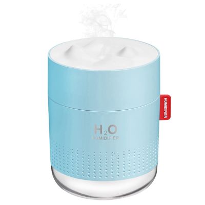 Portable Mini Cool Mist Humidifier, 500ml USB Personal Desktop Humidifier for Baby Bedroom Travel Office Home, Auto Shut-Off, 2 Mist Modes, Super Quiet, Blue