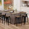 Alunaune 26" Metal Barstools Set of 4, Matte Black Counter Height Bar Stools, Industrial Counter Bar Chairs with Wood Top Low Back view 4