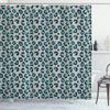 Ambesonne Leopard Shower Curtain, Interpretation of Stain Like Motifs, Cloth Fabric Bathroom Decor Set with Hooks, 69" W x 70" L, Dimgray Teal view 1