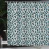 Ambesonne Leopard Shower Curtain, Interpretation of Stain Like Motifs, Cloth Fabric Bathroom Decor Set with Hooks, 69" W x 70" L, Dimgray Teal view 3