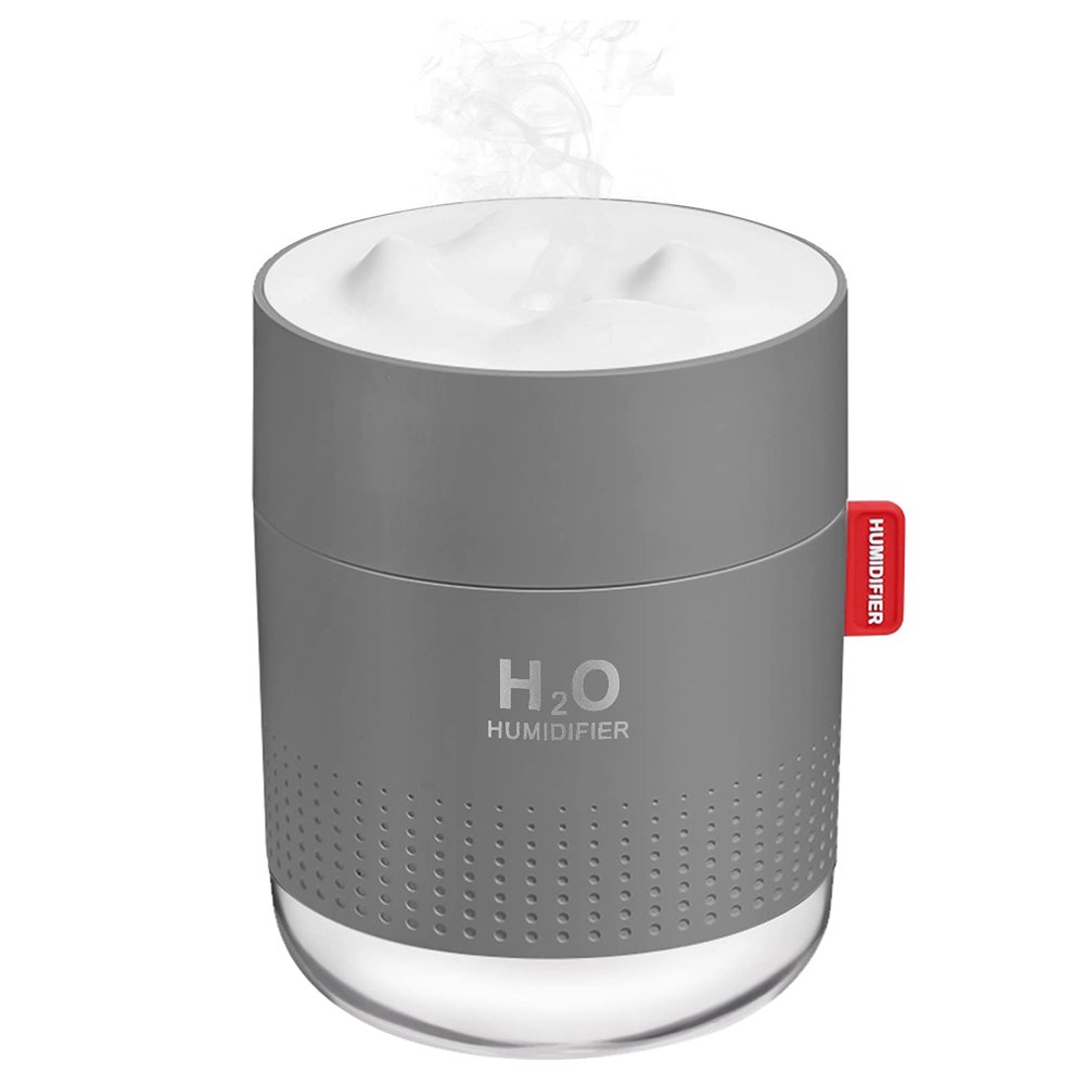 Portable Mini Cool Mist Humidifier, 500ml USB Personal Desktop Humidifier for Baby Bedroom Travel Office Home, Auto Shut-Off, 2 Mist Modes, Super Quiet, Gray