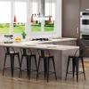 Alunaune 24" Metal Barstools Set of 4, Matte Black Counter Height Bar Stools, Industrial Counter Bar Chairs with Wood Top Low Back view 4