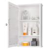 Kcelarec White Mirrored Bathroom Medicine Cabinet, Wall Mount Bathroom Storage Cabinet with with Single Glass Door & Adjustable Shelf view 4