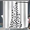 AlanRoye 72"W x 78"L White Modern Abstract Shower Curtain with Hook, Blackout, Machine Washable, Bathroom view 1