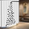 AlanRoye 72"W x 78"L White Modern Abstract Shower Curtain with Hook, Blackout, Machine Washable, Bathroom view 2