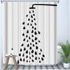 AlanRoye 72"W x 78"L White Modern Abstract Shower Curtain with Hook, Blackout, Machine Washable, Bathroom view 3