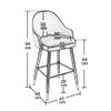 Elegant Modern High Stool with Back Faux Leather Upholstered Bar Stools,Set of 2 Backless Counter Height Bar Chairs Kitchen Breakfast Chair Footrest 37inch H view 2