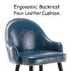 Elegant Modern High Stool with Back Faux Leather Upholstered Bar Stools,Set of 2 Backless Counter Height Bar Chairs Kitchen Breakfast Chair Footrest 37inch H view 3
