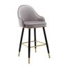Barstools Bar Stools with High Back, Modern Contemporary Bar Chairs Grey Velvet Upholstered Counter for Home Bar Coffee Restaurant Dining Room Furniture view 1