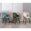 Barstools Bar Stools with High Back, Modern Contemporary Bar Chairs Grey Velvet Upholstered Counter for Home Bar Coffee Restaurant Dining Room Furniture view 2