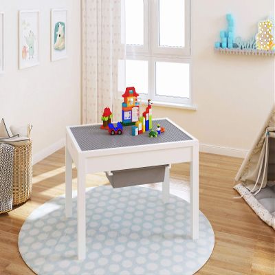 UTEX KIDS Large 2 in 1 Kid Activity Table with Storage, Play Table for Kids, Boys,Girls,White, 32.2"W x 22.2"L x 20"H, Ages 3+