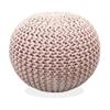 FRELISH DECOR Round Pouf Ottoman Hand Knitted 100% Cotton Pouf Foot Stool - Knitted Bean Bag - Floor Chair for Living Room Bedroom - Foot Rest for Couch (20 Diameter x 14 Height) - Cloud Pink view 1