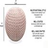 FRELISH DECOR Round Pouf Ottoman Hand Knitted 100% Cotton Pouf Foot Stool - Knitted Bean Bag - Floor Chair for Living Room Bedroom - Foot Rest for Couch (20 Diameter x 14 Height) - Cloud Pink view 3