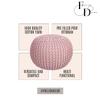 FRELISH DECOR Round Pouf Ottoman Hand Knitted 100% Cotton Pouf Foot Stool - Knitted Bean Bag - Floor Chair for Living Room Bedroom - Foot Rest for Couch (20 Diameter x 14 Height) - Cloud Pink view 4