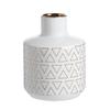 A&B Home 8" Vase - Gloss White, Gold view 1