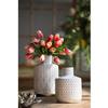 A&B Home 8" Vase - Gloss White, Gold view 2