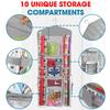 ProPik Hanging Double Sided Christmas Wrapping Paper Storage Organizer With Multiple Pockets, Organize Gift Wrap, Bows, Ribbons - 40"X17" Fits 40 Inch Rolls - Clear PVC Bag (Grey) view 3