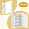 Casart Wall Mounted Bathroom Cabinet with Mirror, Single Door Medicine Cabinet with 4-Tier Inner Shelf view 2